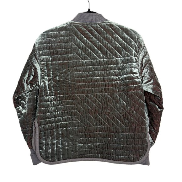 Anthropologie Hei Hei Velvet Relaxed Quilted Jacket Grey XS - Picture 6 of 10